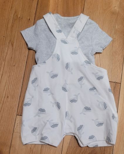 Next Baby 2-piece set cotton dungaree and t shirt Age 0 to 3 months