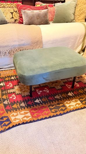 Green Velvet Ottoman