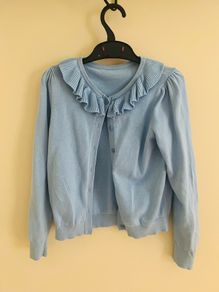 Girls  cardigan with ruffled collar Age 7-8 years