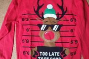 Red christmas reindeer jumper 8-10