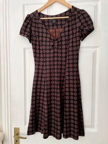 Mango Casual Day Dress - Brown and Black - Size M