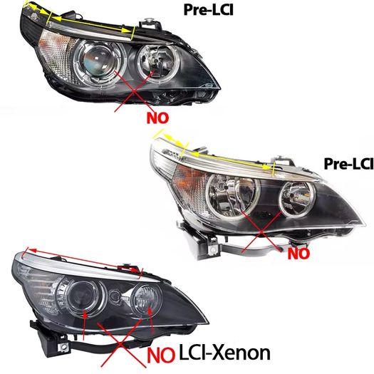 LED Angel Eye Halo Ring Light Auto Lighting 6000K For BMW 5 Series E60 E61 LCI Halogen Headlight 545i 550i 535i 530i 520i 07-10