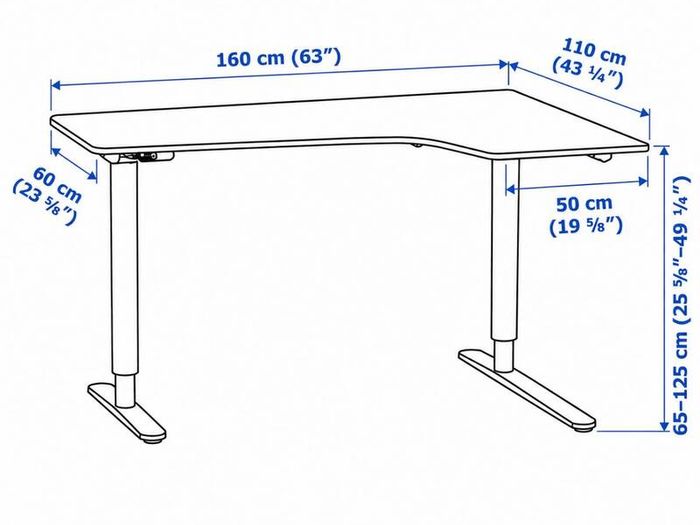 IKEA BEKANT Corner Desk 160x110 - White/Black
