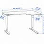 IKEA BEKANT Corner Desk 160x110 - White/Black Image 2