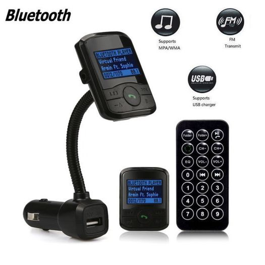 LCD Car Kit MP3 Bluetooth Player FM Transmitter Modulator SD MMC USB Remote