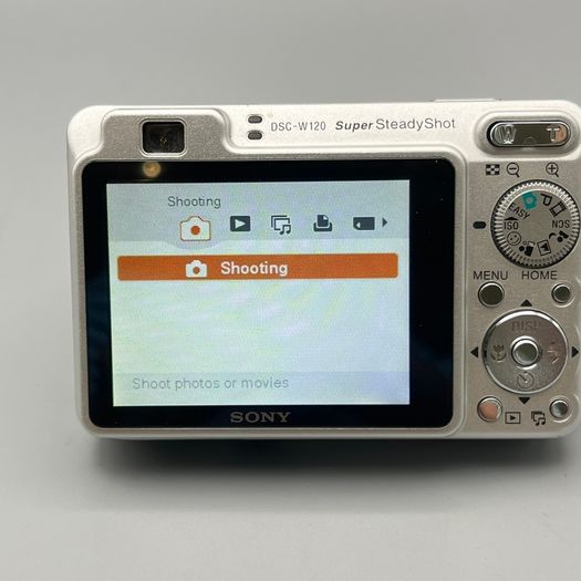Sony DSC-W120 7.2MP Digital Camera Silver + Battery + SD