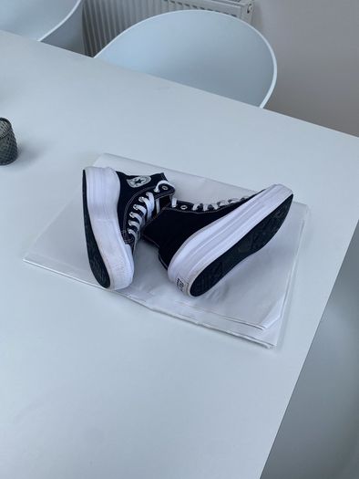 Black converse high top platform trainers