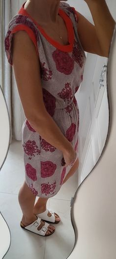 Maison Jules abstract printed dress with pockets Sz M (Fit 10-12 UK)