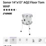 Sonor 14"x13" AQ2 Floor Tom (with legs) 12" Tom also for sale Image 3