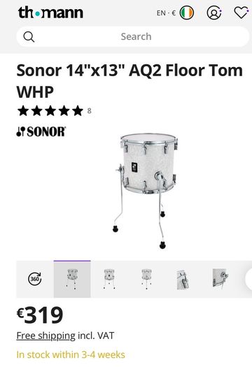 Sonor 14"x13" AQ2 Floor Tom (with legs) 12" Tom also for sale
