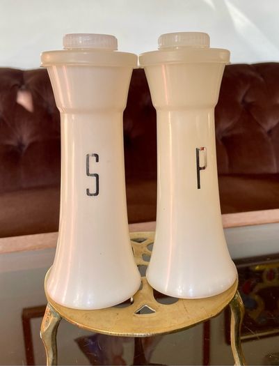 Vintage Tall 1970s MCM Atomic Retro Tupperware Salt and Pepper Shakers