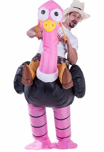 Inflatable Costume Riding an Ostrich Air Blow-up Deluxe Halloween Costume - Adult Size (FREE POSTAGE)