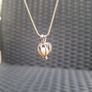 18k White Gold Plated Heart-cage Pearl Pendant Snake Chain Image 9
