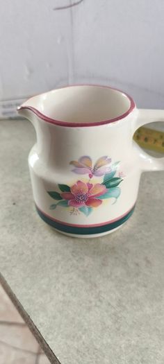 Carrigaline Pottery Ireland Vintage Floral Hummingbird Carrigdhoun Milk Jug