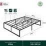 Double Bed Frame 4ft6 (135 x 190 cm) 14.2'' Height Metal Bed Base with Steel Slat Support - Storage Space Underneath - Easy Assembly - Black Image 2
