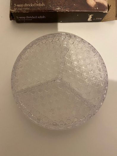 Serving dish - Crystal divider dish
