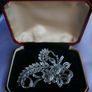 Vintage Rhodium Plated Marcasite Spray Brooch. Image 3