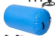 Air Roller Inflatable Gymnastics Tumbling Barrel, Inflatable Air Gymnastic Training Barrel with Air Pump, Tumbling Roller Gym Tumble Track Trainer for Exercise Training Yoga Backflip