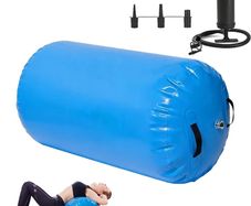 Air Roller Inflatable Gymnastics Tumbling Barrel, Inflatable Air Gymnastic Training Barrel with Air Pump, Tumbling Roller Gym Tumble Track Trainer for Exercise Training Yoga Backflip