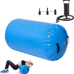 Air Roller Inflatable Gymnastics Tumbling Barrel, Inflatable Air Gymnastic Training Barrel with Air Pump, Tumbling Roller Gym Tumble Track Trainer for Exercise Training Yoga Backflip