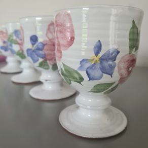 4 Goblets Art Pottery
