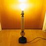 Tall  Brass Base & Cut Glass Column Table Lamp with decorative sphere  Height 48 cm Image 2