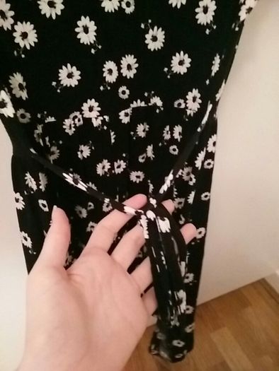 New Look Black Dress with White Flowers