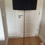 Silver floor lamp with black shade with dimmable feature Image 2