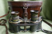 WW1 British Army A. Kershaw and Sons 6x Prismatic Binoculars 1917 Broad Arrow + Leather Case