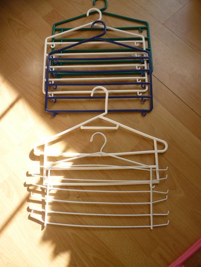 COAT HANGERS & 5 x TROUSER RACKS. Clothes Hangers  Jacket Top Trousers hangers. 6 colours.