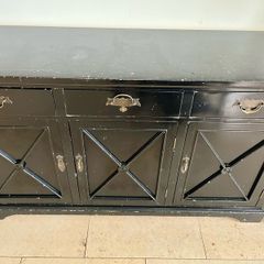 URGENT SELL OFF!!Large Black 3-Door Sideboard- Great Upcycling Project!