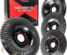 Angle Grinder Wood Carving Disc 115mm, 4 PCS Wood Grinding Wheel, Angle Grinder attachments, Grinder Shaping Disc for Angle Grinders with 22.23mm Arbor & M14 Threads