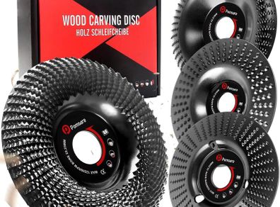 Angle Grinder Wood Carving Disc 115mm, 4 PCS Wood Grinding Wheel, Angle Grinder attachments, Grinder Shaping Disc for Angle Grinders with 22.23mm Arbor & M14 Threads