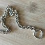 Heavy 925 Silver T-bar necklace & Heart bracelet 74.45 grams total weight Image 2