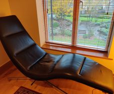 Leather Reclining Chaise Lounge Chair