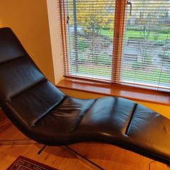 Leather Reclining Chaise Lounge Chair