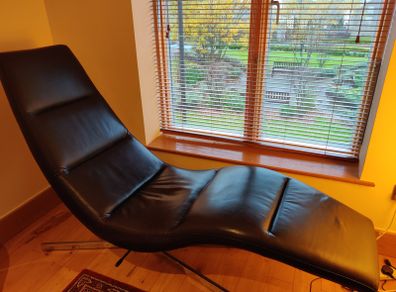 Leather Reclining Chaise Lounge Chair