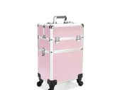 Cosmetic Case Makeup Trolley Beauty Suitcase Box Organizer - M - Pink