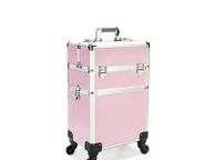 main image for ad Cosmetic Case Makeup Trolley Beauty Suitcase Box Organizer - M - Pink