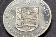 1972 Guernsey 25 Pence Proof Silver coin