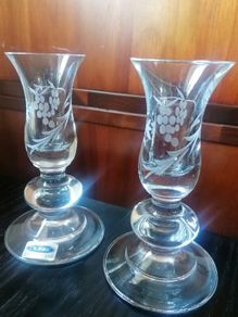 2 Crystal Candle Holders