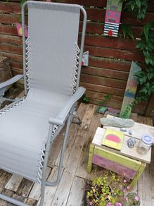 Grey deck chair
