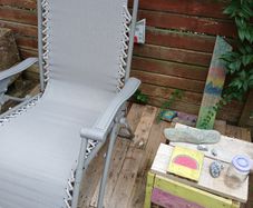 Grey deck chair