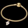 Pandora Wonders Collection Treated Freshwater Cultured Baroque Pearl Mouse Dangle Charm New Image 3