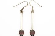 Vintage 925 Sterling Silver Garnet Earrings