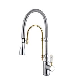 Kitchen Taps Sink Mixer tap gold two tone silver
