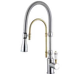 Kitchen Taps Sink Mixer tap gold two tone silver
