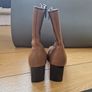 Women's ankle boots brown leather,  size 38 Image 4