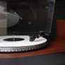 Record Player Teak Finish with Speakers Image 5