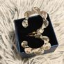 Gray Tortoiseshell Scalloped Hoop Earrings Acrylic Retro Style Image 5